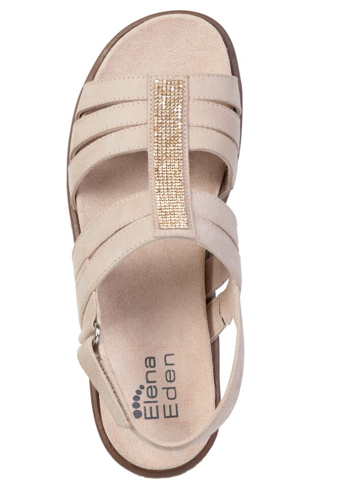 ELENA EDEN, eleganta damsandaler, vidd G, med uttagbar fotb&auml;dd 