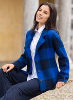 Stickad kavaj i grafiskt jacquardm&ouml;nster 