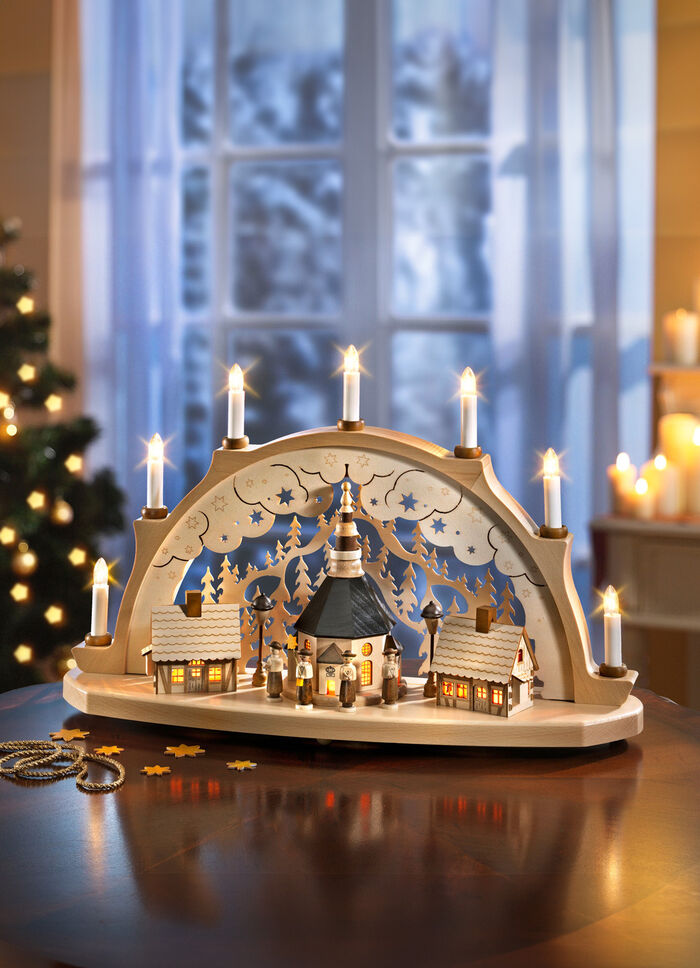 Ljusbåge av massivt trä 