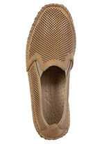 Andrea Conti, somriga damtofflor, vidd G, med uttagbar fotbädd COGNAC