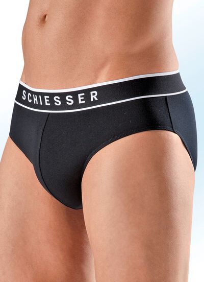 Schiesser, trepack med kalsonger med res&aring;r i midjan 