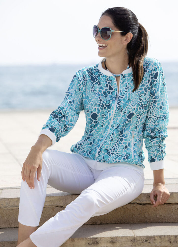 Blusjacka med ribbad stickning 