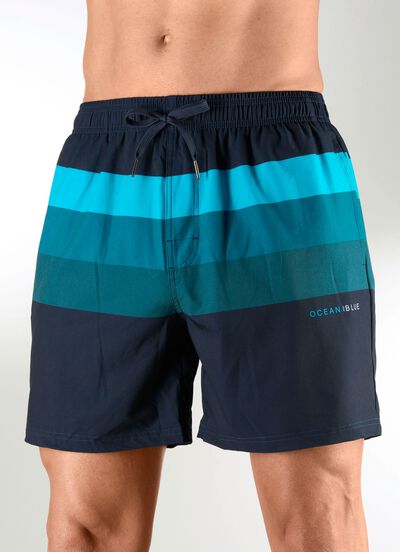 Badshorts med f&auml;rgglatt tryck, mikrofiber 