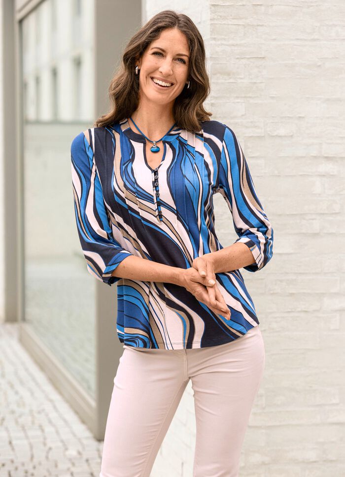 Skjorttunika med &ouml;glaknappsl&aring; 