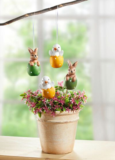 V&aring;rdekorationsset om 2, gjord av terrakotta 