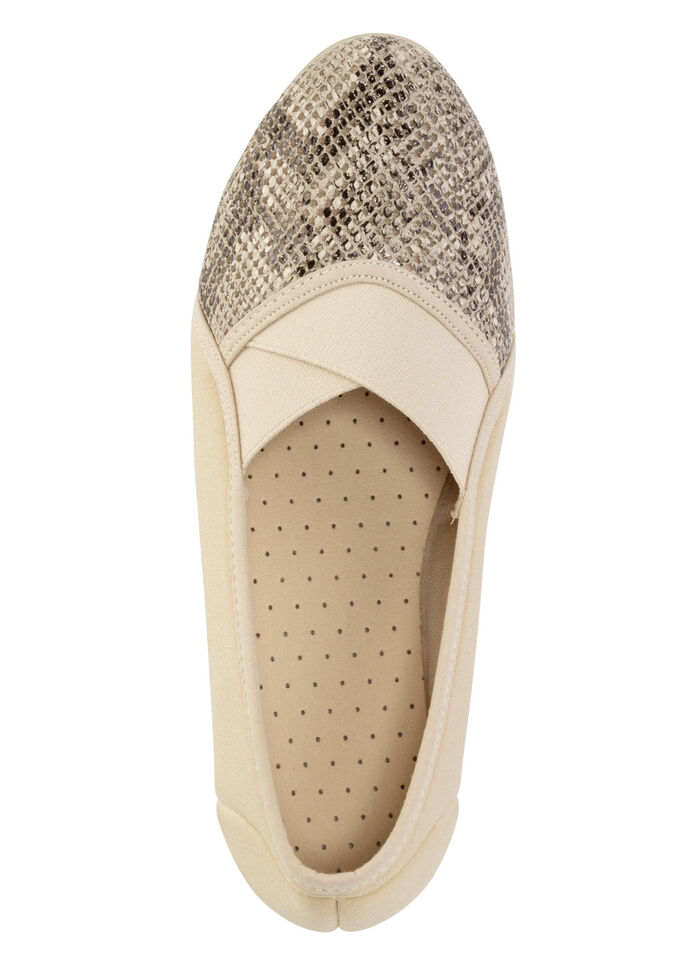 Skor av elastiskt textilmaterial BEIGE-BRAUN