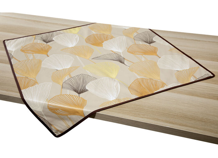 Vaxduksduk med färgkoordinerade kantband JORD