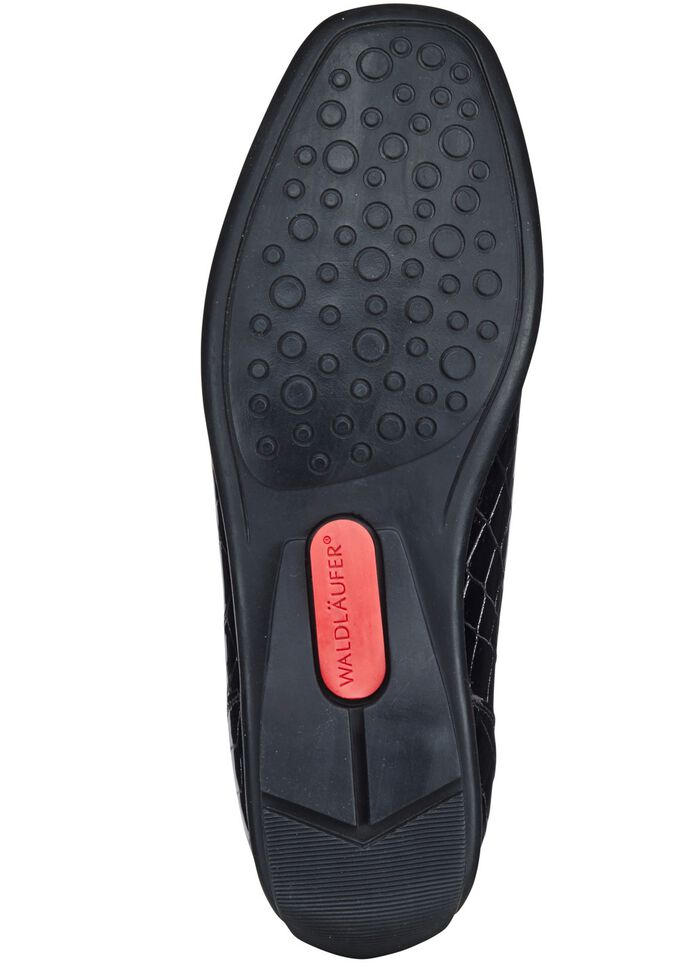 Waldl&auml;ufer, snygga damtofflor, bredd H, med uttagbar fotb&auml;dd SVART