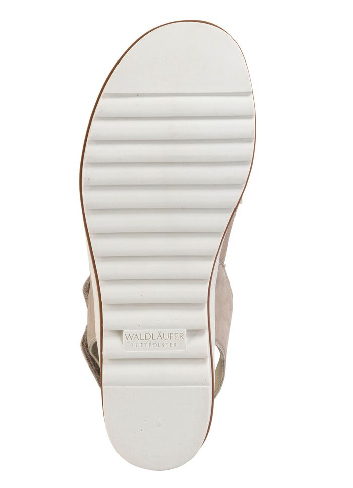 Ranger-sandal med avtagbar fotb&auml;dd i l&auml;der BEIGE