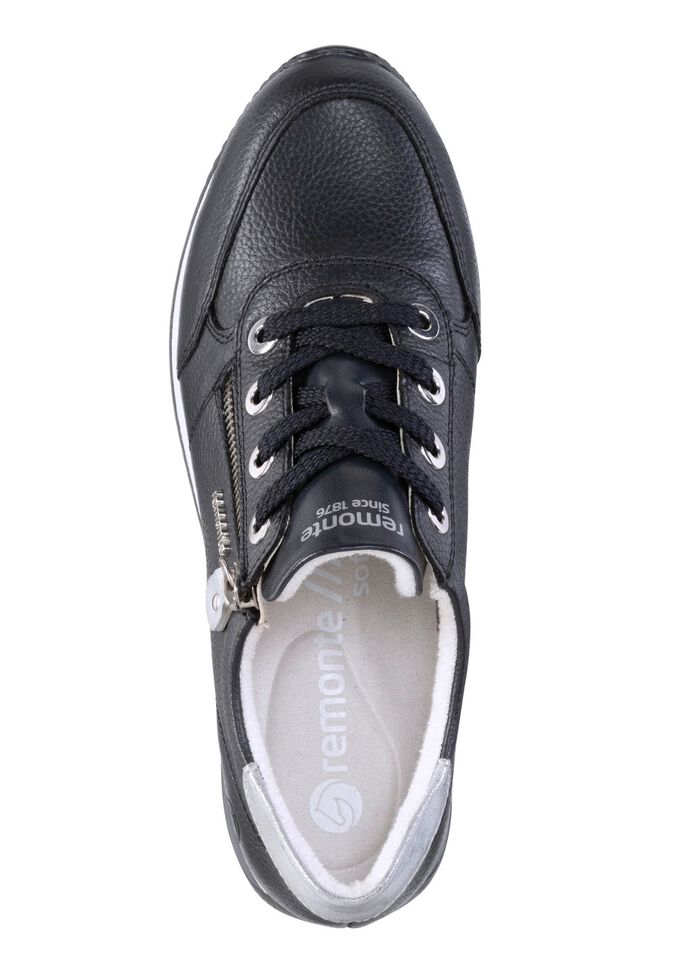 Remonte-sneakers med sn&ouml;rning och skimrande silverf&auml;rgad kontrastkant 