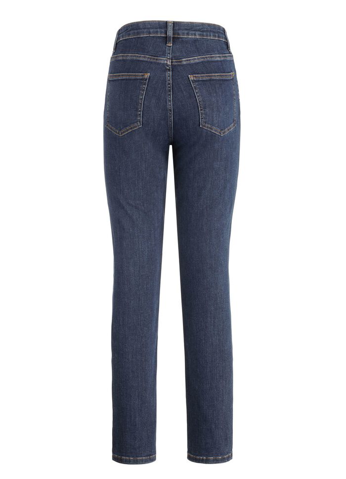 Jeans med handm&aring;lade blommotiv 