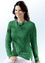 Tröja med texturerad design GRÖN