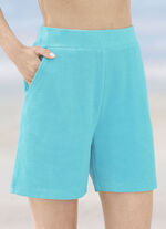 Shorts gjorda av frottéstretch JEANS BLÅ