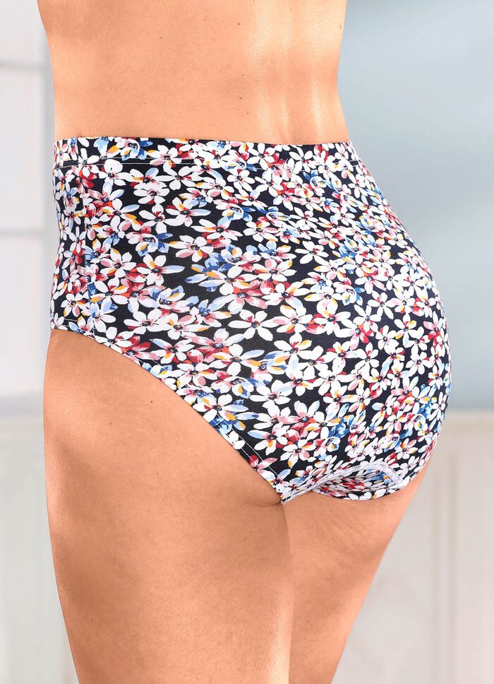 Paket med fyra trosor med en briljant f&auml;rgad blomdesign 