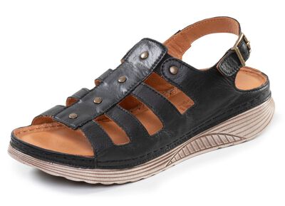 Gemini, klassiska damsandaler, bredd G, tillverkade av l&auml;der 