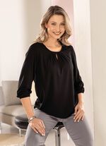 Skjorta med slits i 2 f&auml;rger SVART