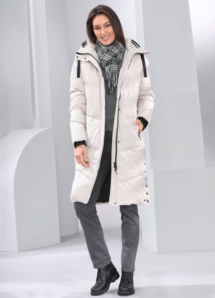 Jacka med fast huva BEIGE