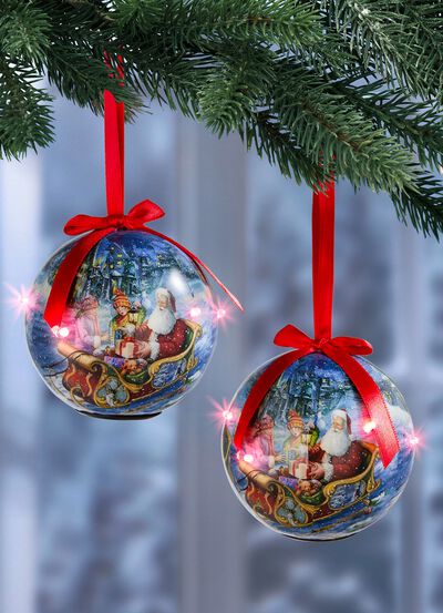 Batteridrivna LED-kulor set om 2 