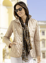 Halsduk med rovdjurspäls och zebramotiv 