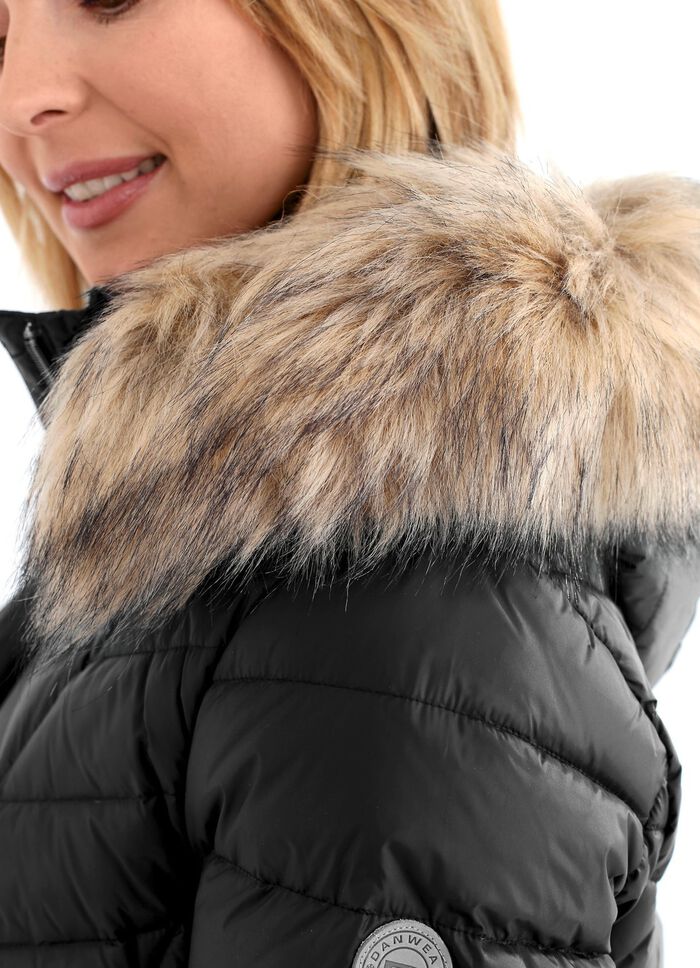 Dunjacka med avtagbar huva 