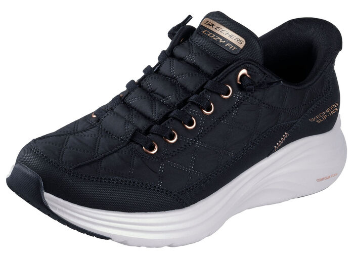 SKECHERS, snygga damsneakers, med gjuten slip-in-h&auml;lplatta SCHWARZ