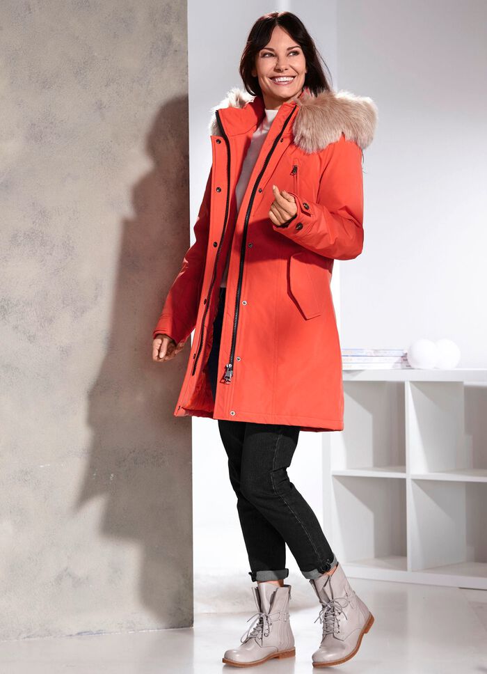 Kort kappa med justerbar huva 