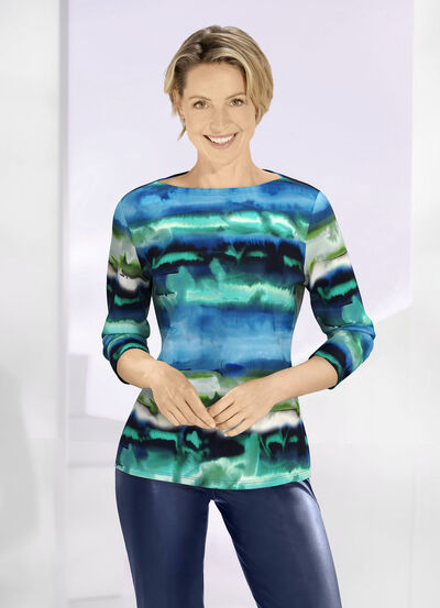 Attraktiv skjorta med all-over tryck, , large