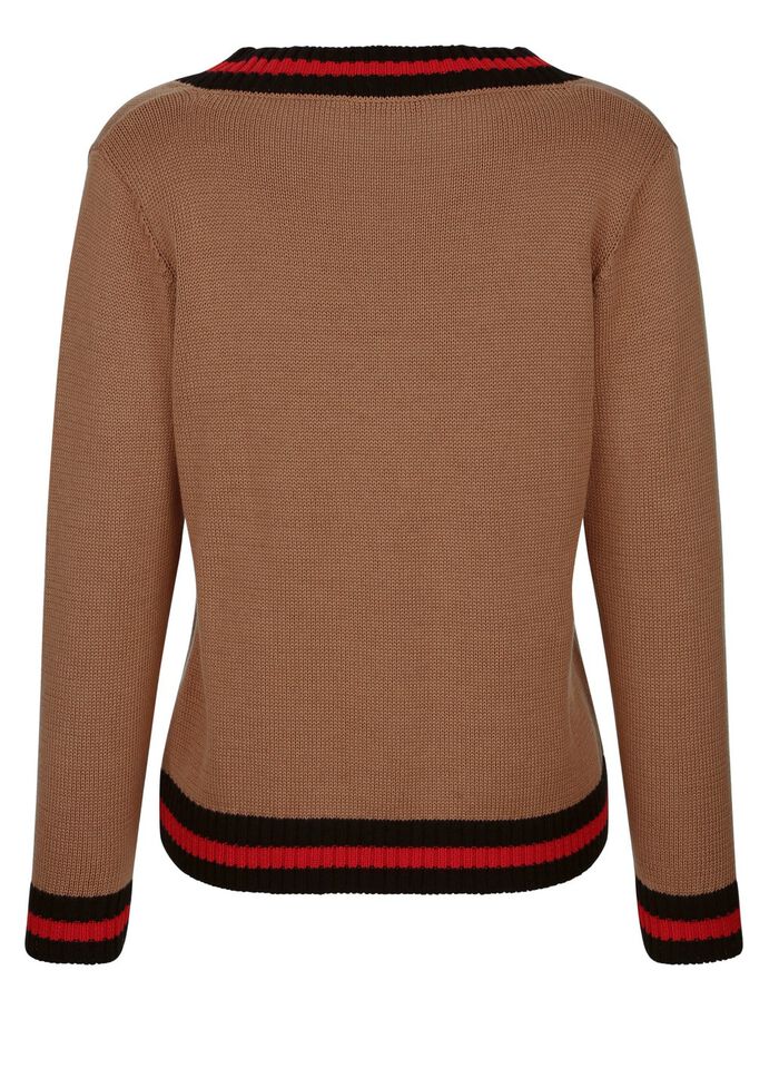 Pullover med kontrasterande r&auml;nder 