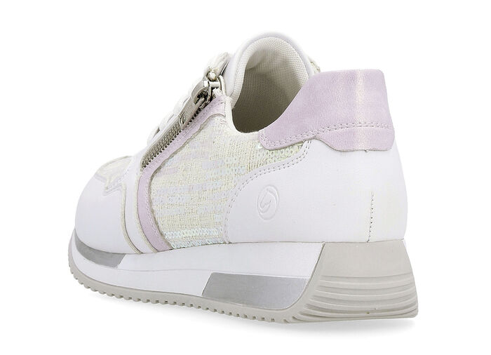Sneakers i en intressant materialmix VIT SYREN