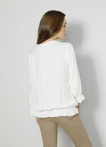 Slip-on blus med volanger 