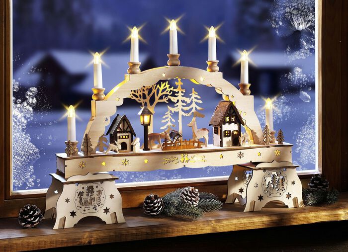 Belysta ljusb&aring;gar / piedestaler f&ouml;r ljusb&aring;gar NATUR