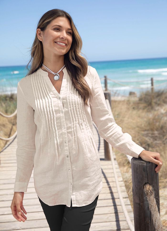 Tunika med upprullade &auml;rmar 