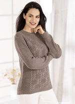 Tröja i stickad mix TAUPE