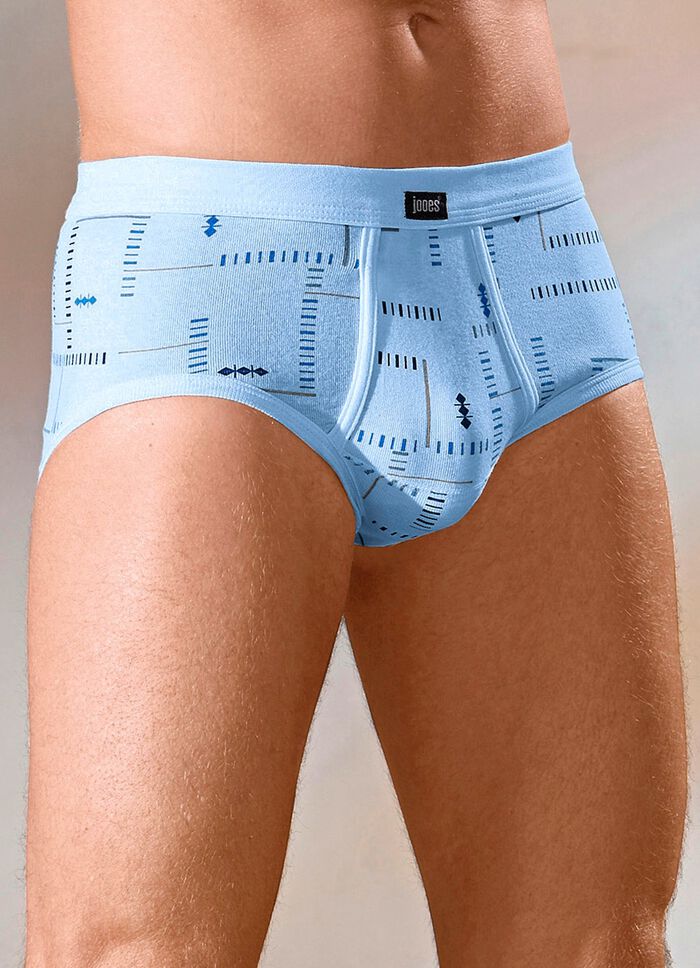 Finribbade kalsoner i fyrpack med gylf, m&ouml;nstrade 