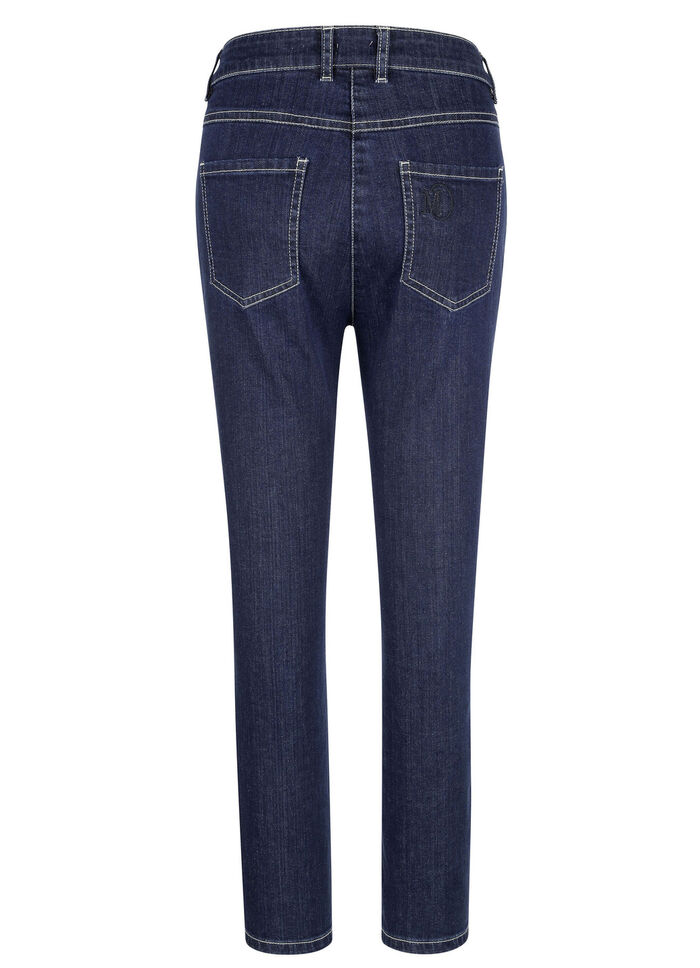Ankellånga jeans i 5-ficksform DUNKELBLAU