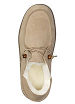 Fodrade herrtofflor med lammskinn BEIGE