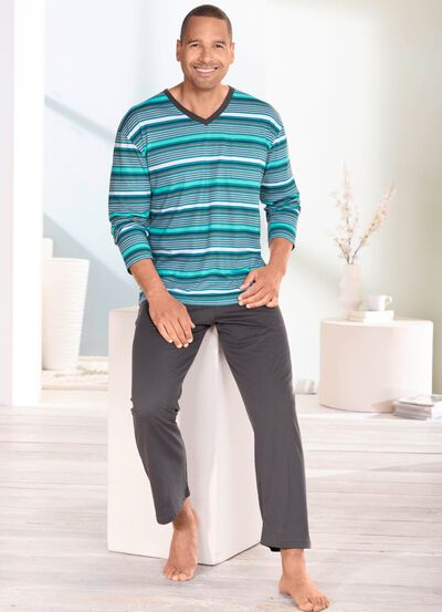 V-ringad pyjamas med &ouml;ppna manschetter 