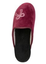 Tv&aring;pack klassiska damtofflor, bredd G, med glittrande strass 1x Bordeaux, 1x Kamel