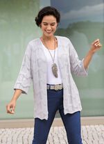 Kofta med blandade m&ouml;nster i v&aring;gdesign HELLGRAU