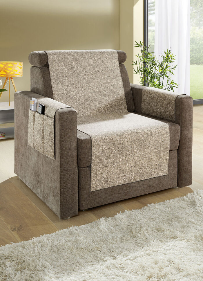 Hemaccessoarer med kedjad finish i melangelook NATUR