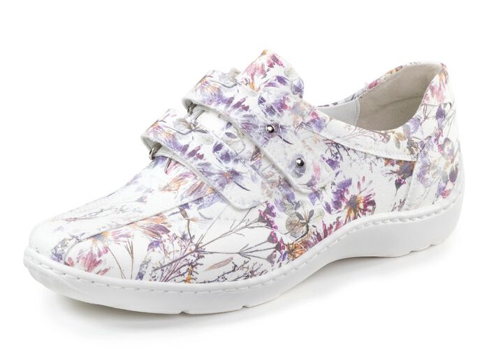 Waldl&auml;ufer kardborresko med handsydd sula WEISS-BUNT