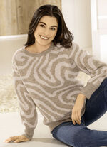 Tröja i jacquarddesign SAND-BEIGE