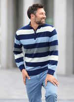 Randig troyer med kort dragkedja 