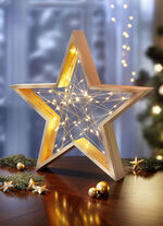 Upplyst trästjärna 