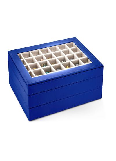 Smyckeskrin i konstl&auml;der med sammetfoder 