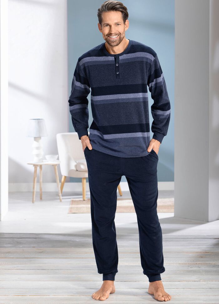 Frott&eacute;pyjamas med knappsl&aring; 