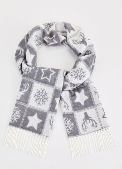 Halsduk med vintermotiv, , large