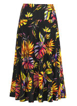 Kjol med briljant färgtryck 