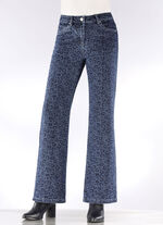 Jeans i trendigt leopardmönster, 