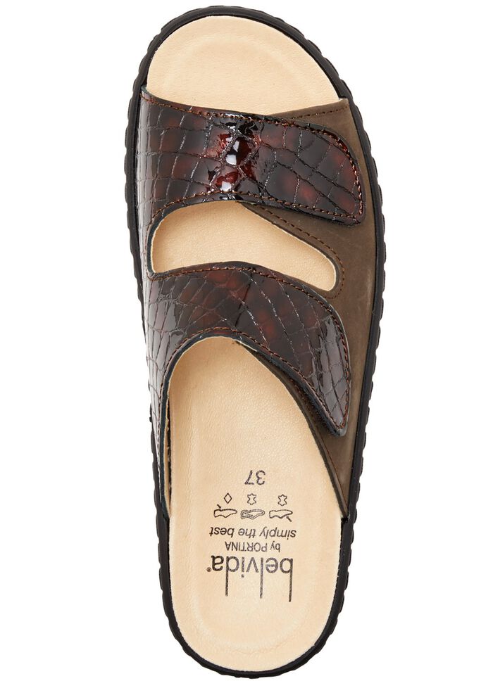 ELENA EDEN, bekv&auml;ma damslip-ins, vidd H, med uttagbar fotb&auml;dd BRUN-BORDEAUX